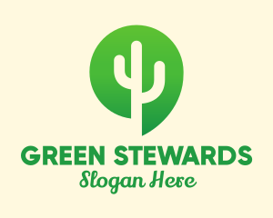 Green Cactus Plant logo design