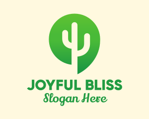 Green Cactus Plant logo design