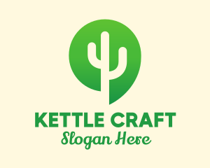 Green Cactus Plant logo design