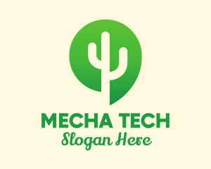 Green Cactus Plant logo design