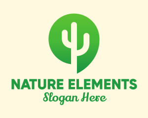 Green Cactus Plant logo design