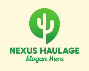 Green Cactus Plant logo design