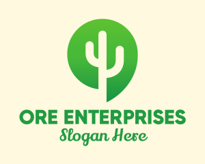 Green Cactus Plant logo design