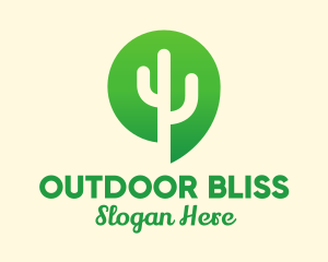 Green Cactus Plant logo design