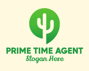 Green Cactus Plant logo design