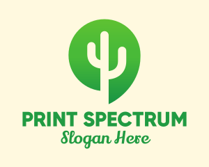 Green Cactus Plant logo design