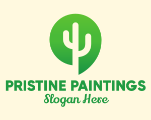 Green Cactus Plant logo design