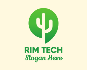 Green Cactus Plant logo design