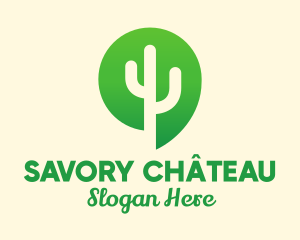 Green Cactus Plant logo design