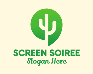 Green Cactus Plant logo design