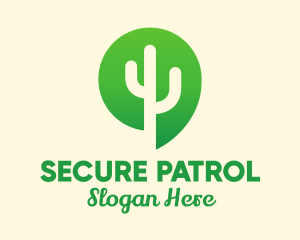 Green Cactus Plant logo design