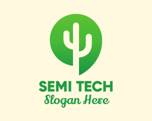 Green Cactus Plant logo design