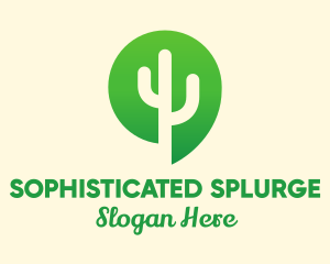 Green Cactus Plant logo design