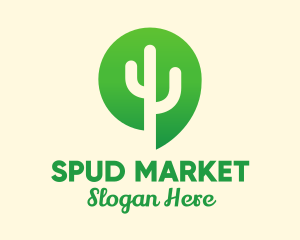 Green Cactus Plant logo design