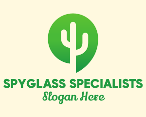 Green Cactus Plant logo design