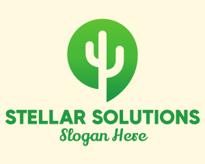 Green Cactus Plant logo design