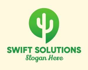 Green Cactus Plant logo design