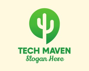 Green Cactus Plant logo design