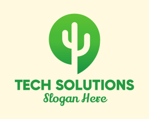 Green Cactus Plant logo design