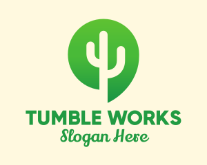 Green Cactus Plant logo design