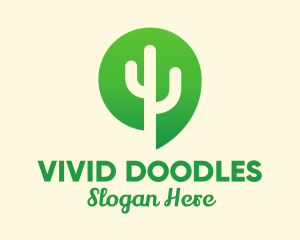 Green Cactus Plant logo design