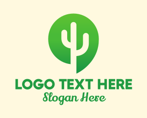 Green - Green Cactus Plant logo design