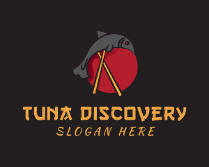 Tuna Fish Chopsticks logo design