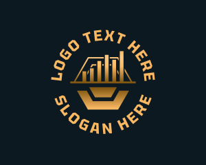 Hexagon Bar Graph Logo