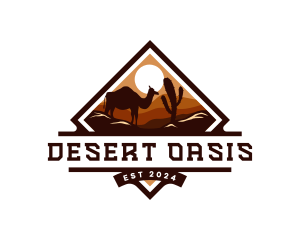 Camel Desert Cactus logo design