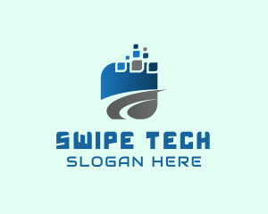 Digital Tech Swoosh logo design