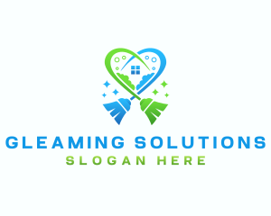 Broom House Cleaning logo design