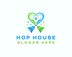 Broom House Cleaning logo design