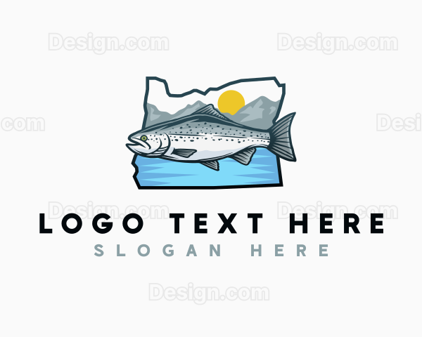 Oregon Salmon Fish Logo