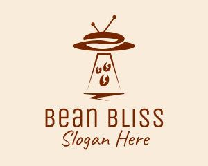 UFO Spaceship Coffee Bean logo design