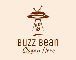 UFO Spaceship Coffee Bean logo design