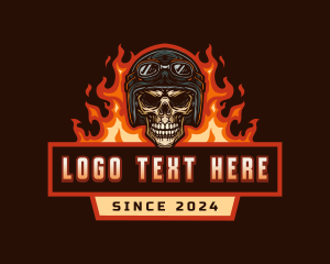 Flaming Skull Helmet logo