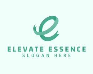 Elegant Ribbon Letter E Logo