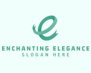 Elegant Ribbon Letter E logo design