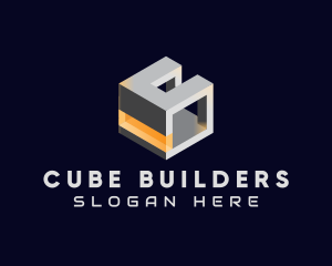 3D Metallic Cube logo