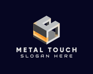 3D Metallic Cube logo