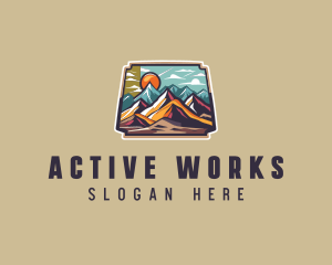 Mountain Hiking Adventure logo design