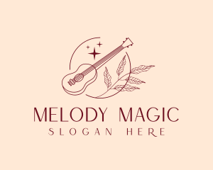 Musical Guitar Emblem logo