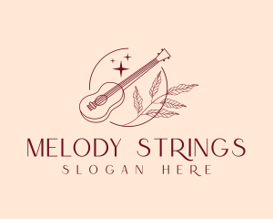 Musical Guitar Emblem logo