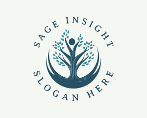 Organic Wellness Tree logo design