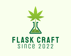 Medical Flask Cannabis  logo design