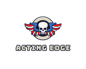 Patriotic Skull Wing logo design