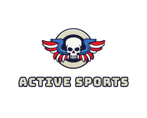 Patriotic Skull Wing logo