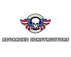 Patriotic Skull Wing logo design