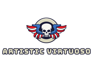 Patriotic Skull Wing logo design