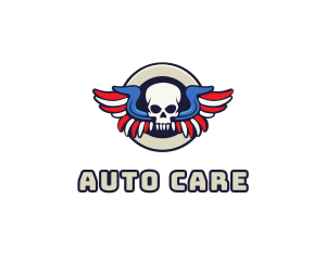 Patriotic Skull Wing logo design